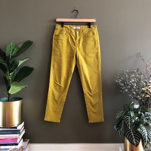 Mustard Yellow Cotton Ankle Pants